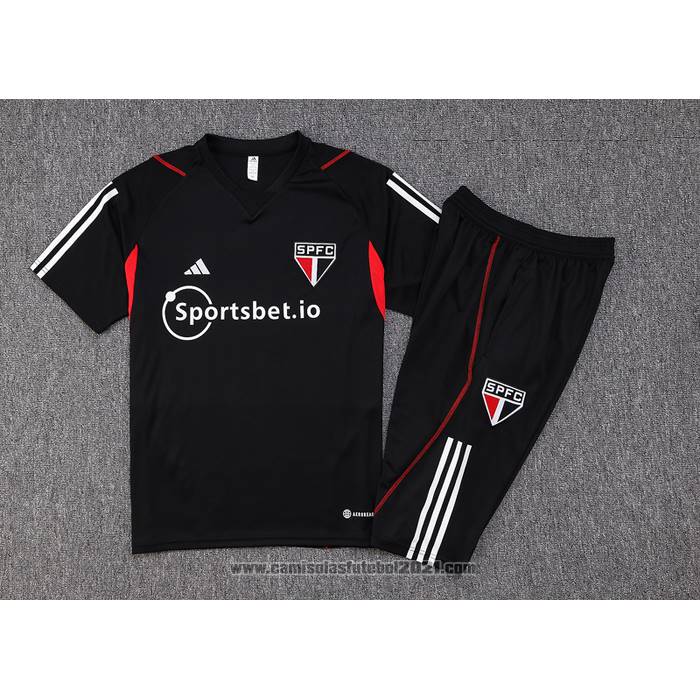 Fato de Treino Sao Paulo Manga Curta 2023-2024 Preto - Calcas Curta